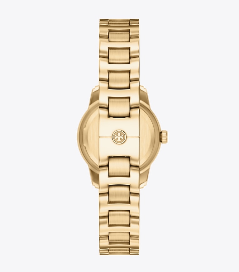 Tory Burch designer strap watches Small Miller Watch in CHOCOLATE/PALE GOLD back