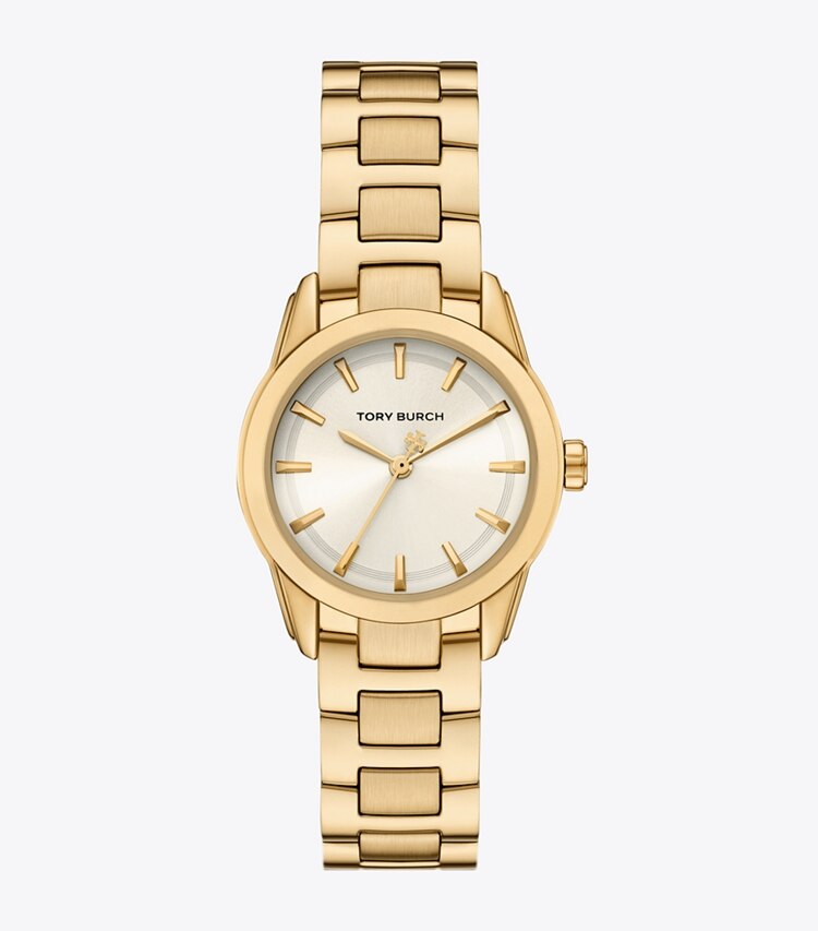 Tory Burch designer strap watches Small Miller Watch in IVORY/PALE GOLD front