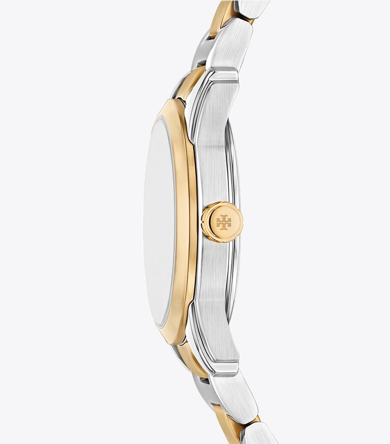 Tory Burch designer strap watches Small Miller Watch in IVORY/TWO-TONE front