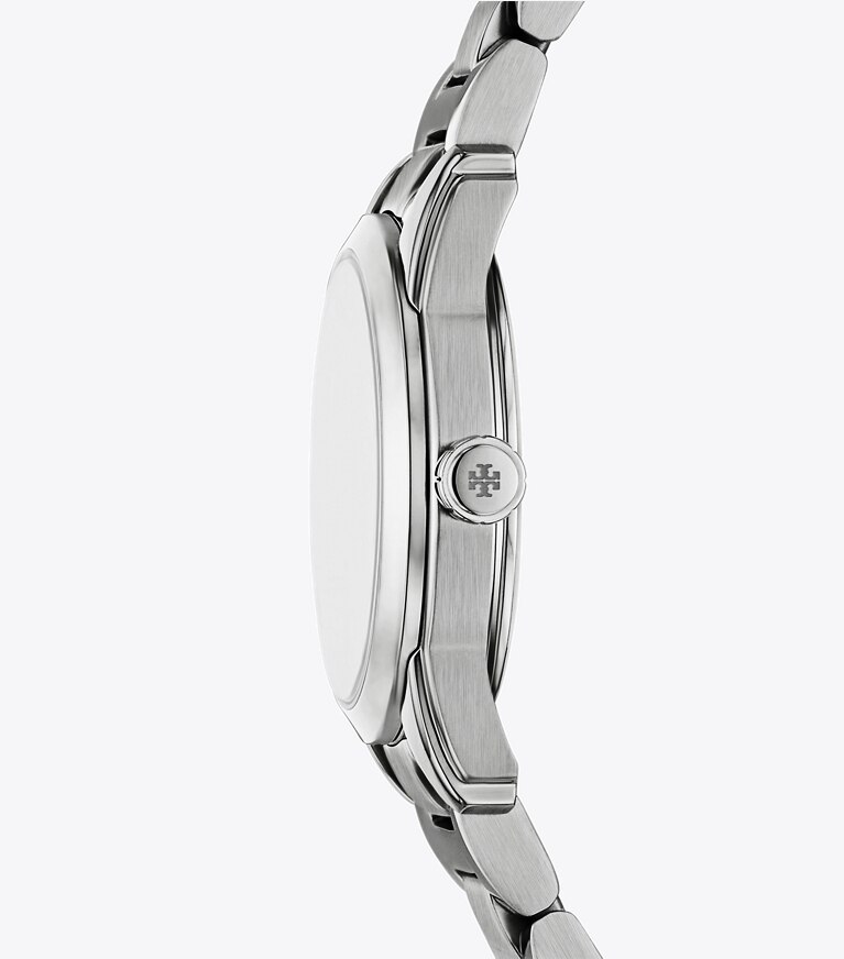 Tory Burch designer strap watches Small Miller Watch in LIGHT BLUE/SILVER front