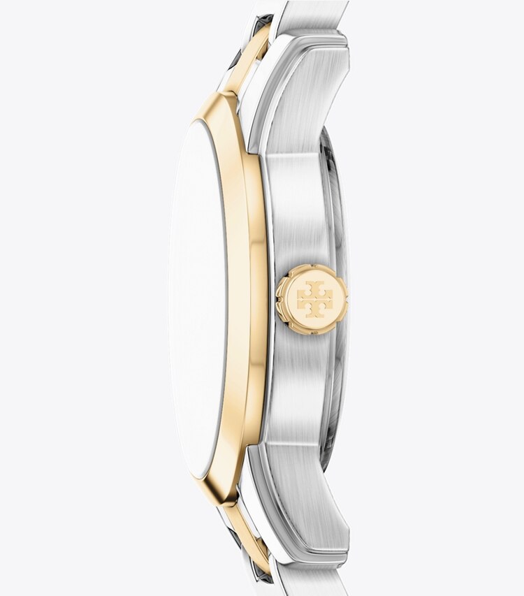 Tory Burch designer ストラップウォッチ ミラー スモール ウォッチ in MINT GREEN/TWO-TONE side