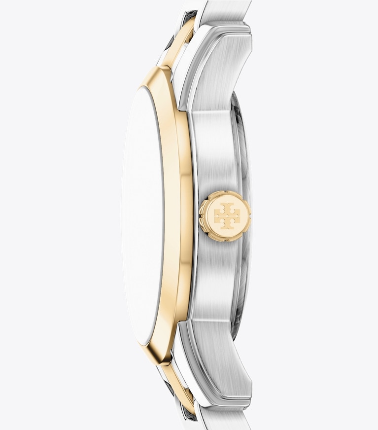 Tory Burch designer ストラップウォッチ ミラー スモール ウォッチ in MINT GREEN/TWO-TONE side