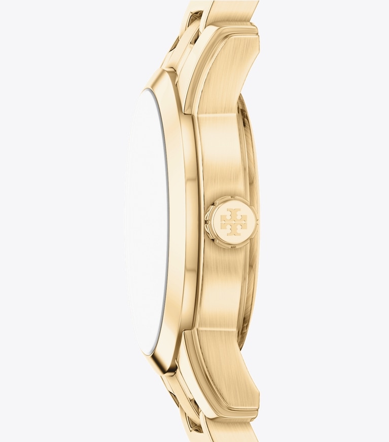 Tory Burch designer strap watches Small Miller Watch in CHOCOLATE/PALE GOLD side