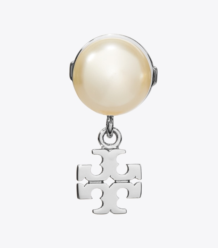 Tory Burch designer イヤリング＆ピアス ムーンダンス スモール スタッドピアス in Tory Silver / Cream ディテール