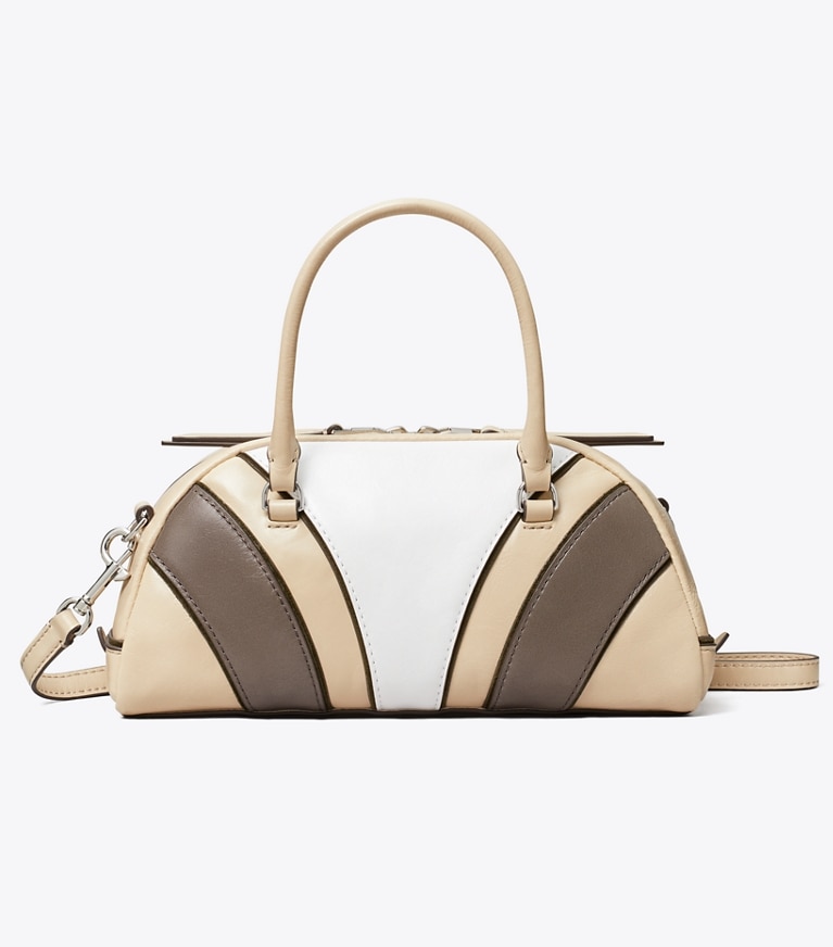 Tory Burch designer crossbody bags Small Moto Quilt Bowler in Multi front