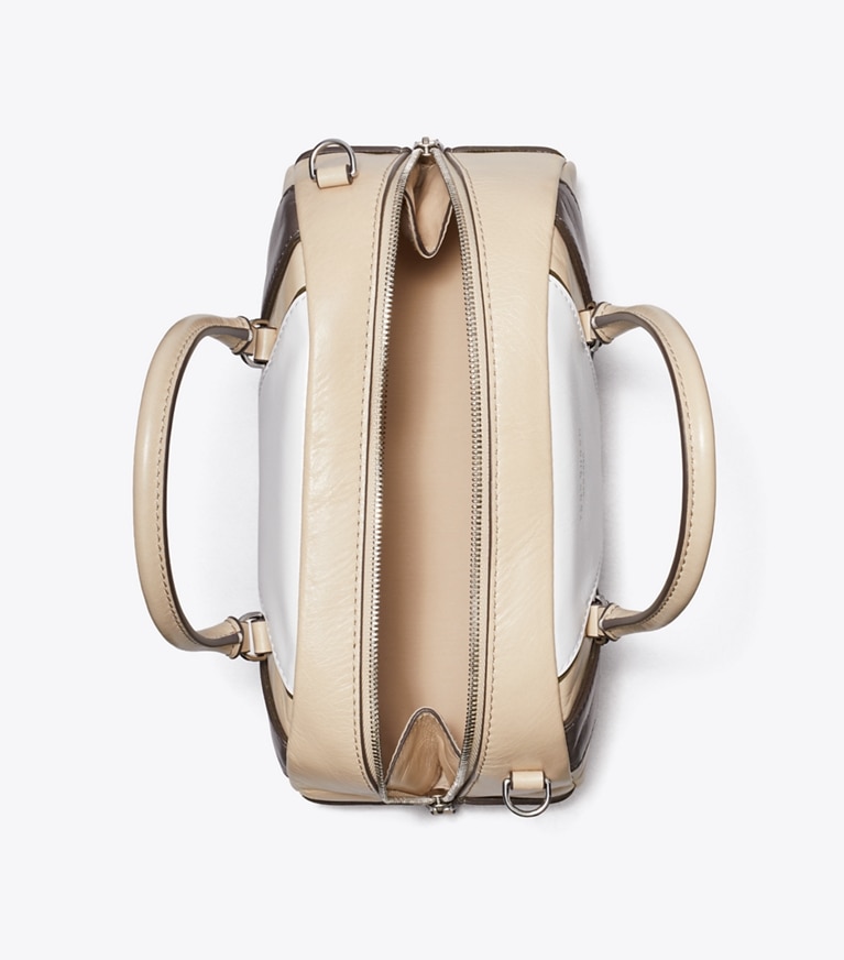 Tory Burch designer crossbody bags Small Moto Quilt Bowler in Multi overhead