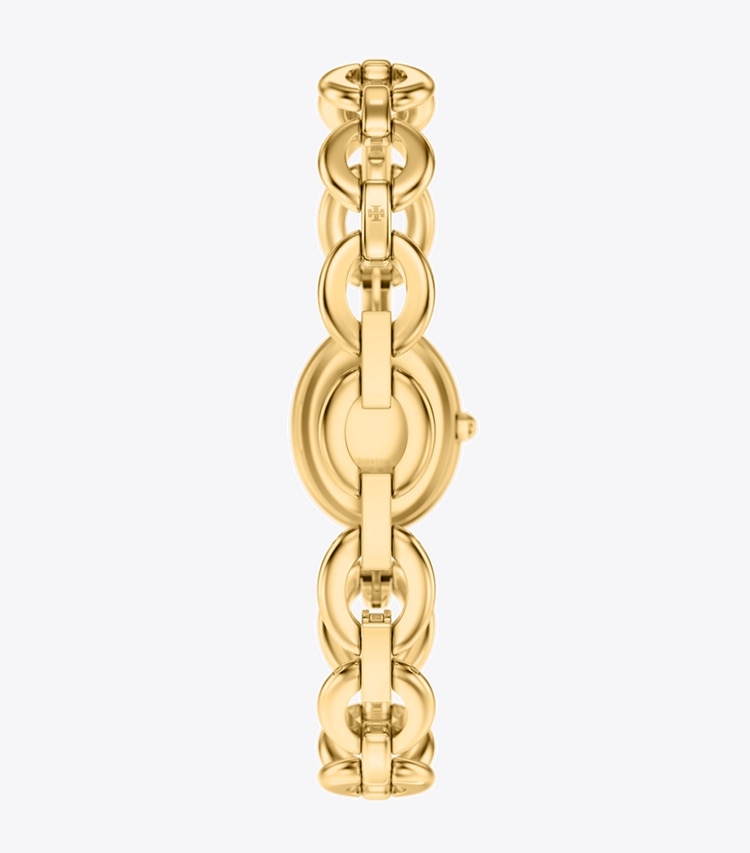 Tory Burch designer strap watches Small Oval Watch Gift Set in IVORY/GOLD/BLACK back