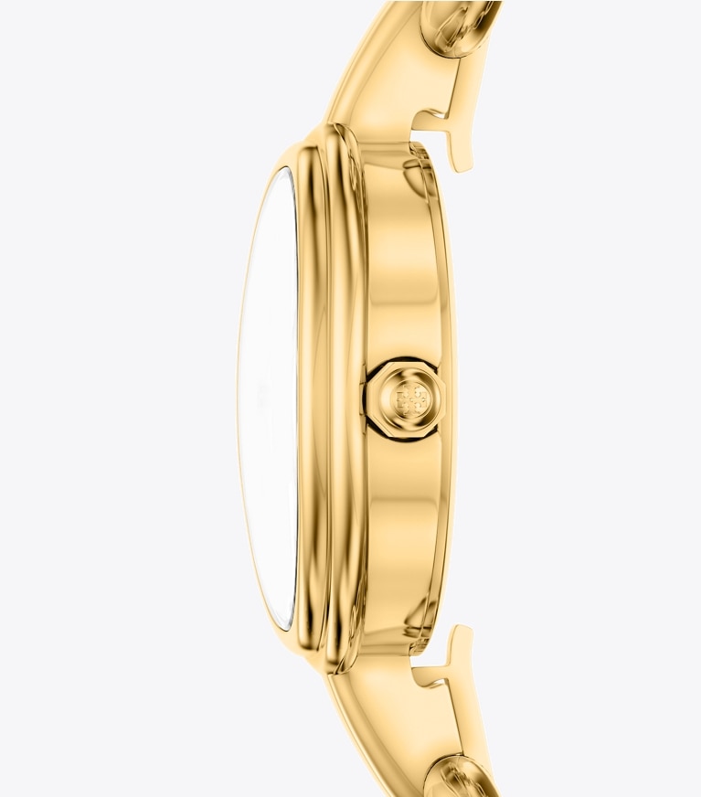 Tory Burch designer strap watches Small Oval Watch Gift Set in IVORY/GOLD/BLACK side