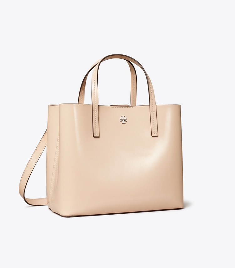 Tory Burch designer tote bags Small Patent Leather Tote in Soft Pink angle
