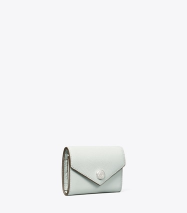 Tory Burch designer 財布 ペブル スモール エンベロープウォレット in Light Titanium angle