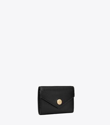 Tory Burch designer wallets Small Pebble Envelope Wallet in Black angle