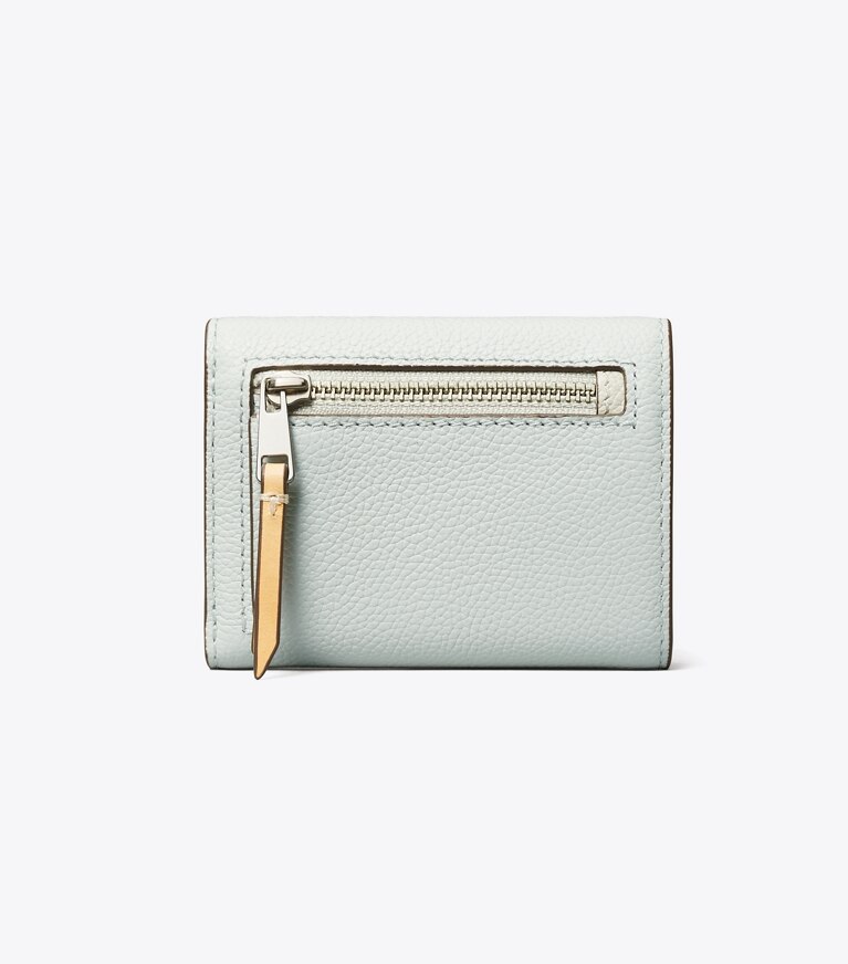 Tory Burch designer wallets Small Pebble Envelope Wallet in Light Titanium angle