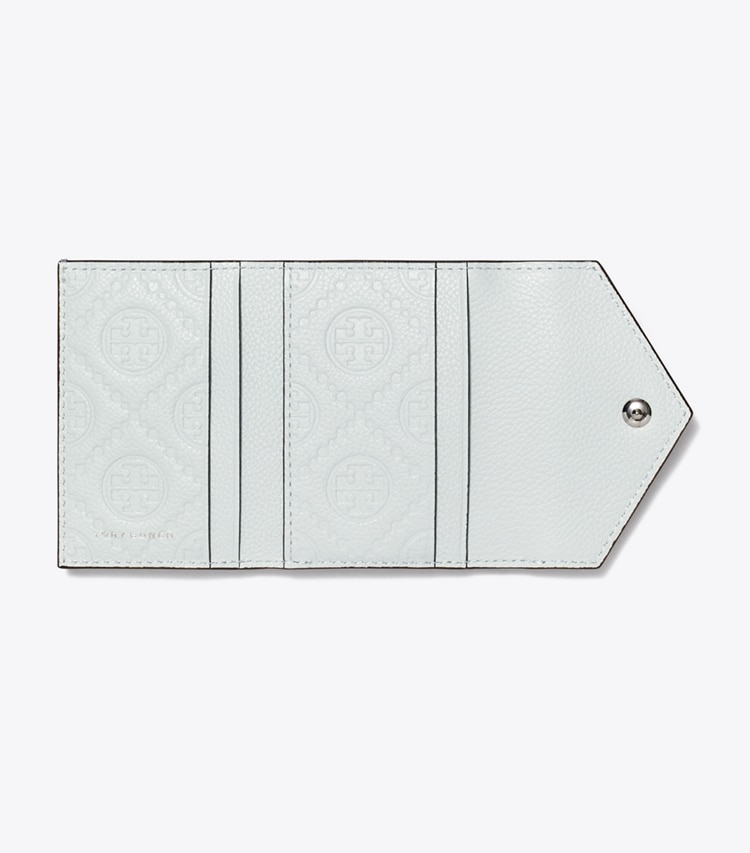 Tory Burch designer wallets Small Pebble Envelope Wallet in Light Titanium overhead