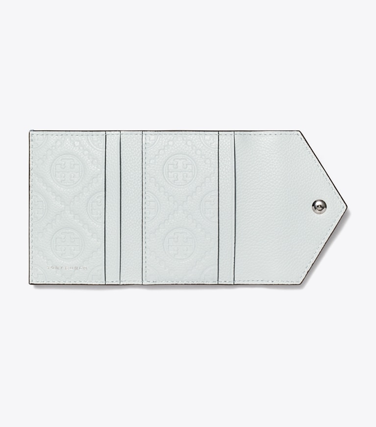 Tory Burch designer wallets Small Pebble Envelope Wallet in Light Titanium angle