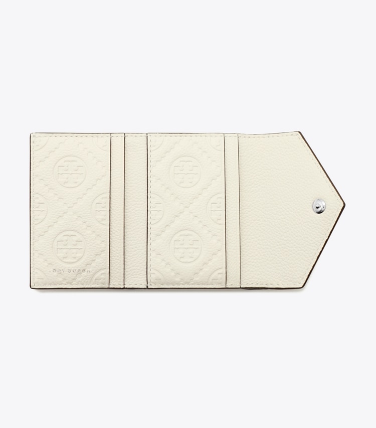Tory Burch designer 財布 ペブル スモール エンベロープウォレット in Warm White オーバーヘッド