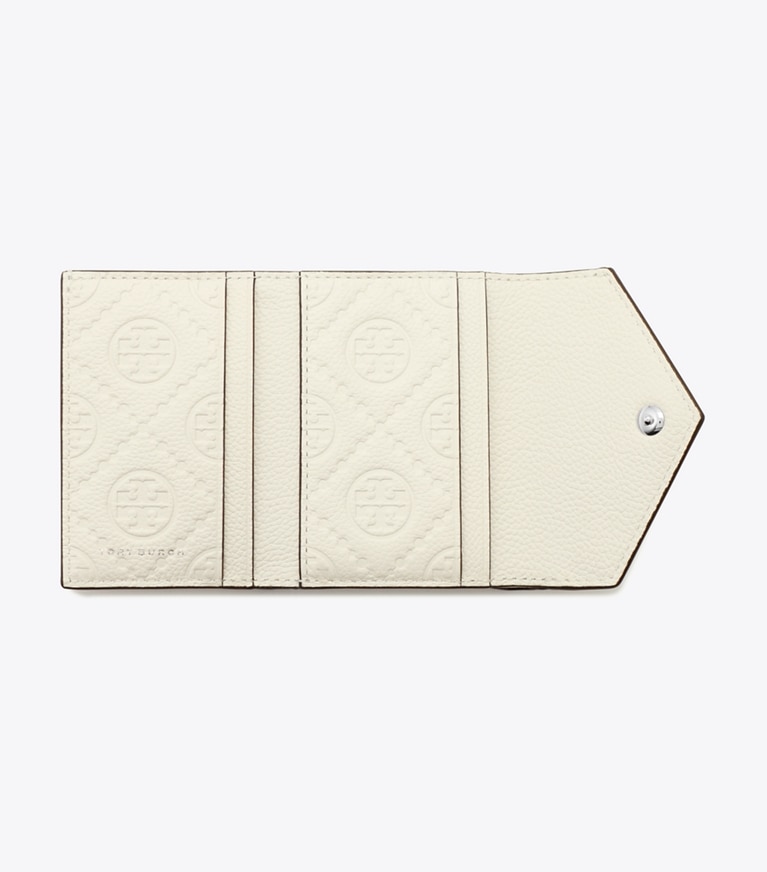 Tory Burch designer 財布 ペブル スモール エンベロープウォレット in Warm White オーバーヘッド