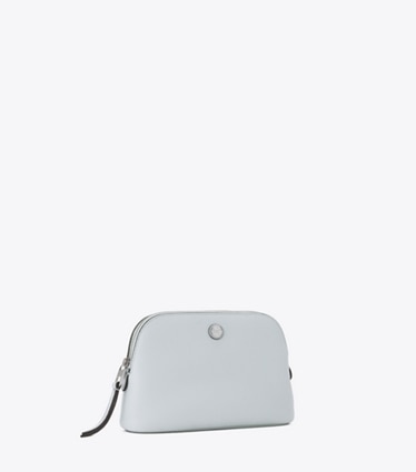 Tory Burch designer ポーチ ペブルド ドーム スモール コスメティックケース in Sea angle