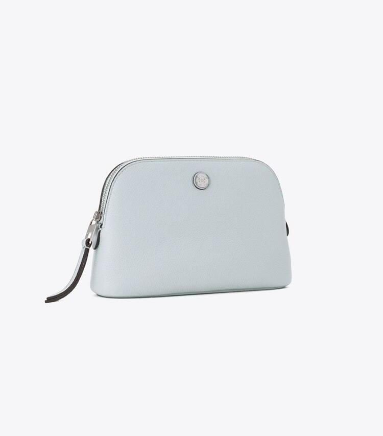 Tory Burch designer ポーチ ペブルド ドーム スモール コスメティックケース in Sea angle