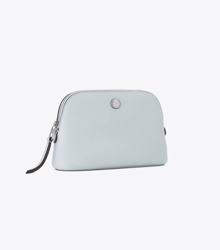 Tory Burch designer ポーチ ペブルド ドーム スモール コスメティックケース in Sea angle