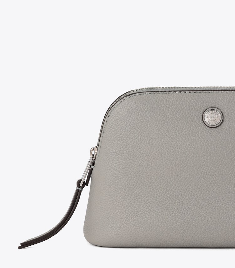 Tory Burch designer ポーチ ペブルド ドーム スモール コスメティックケース in Light Granite ディテール