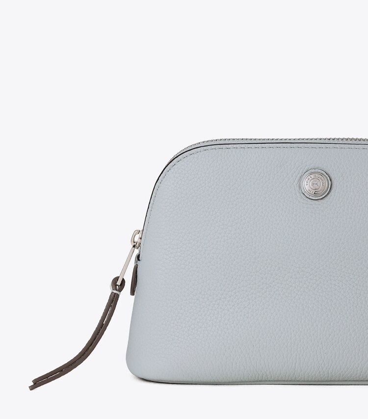 Tory Burch designer ポーチ ペブルド ドーム スモール コスメティックケース in Sea ディテール