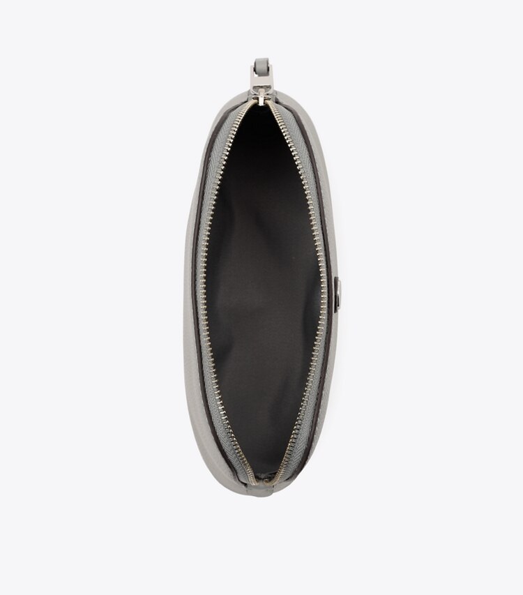 Tory Burch designer ポーチ ペブルド ドーム スモール コスメティックケース in Light Granite オーバーヘッド
