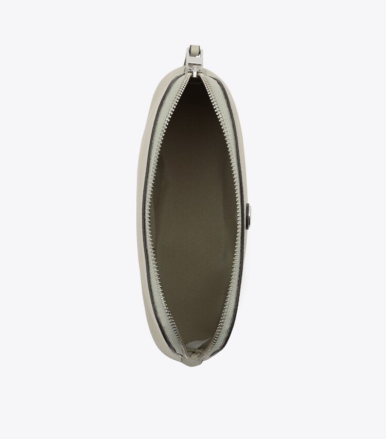 Tory Burch designer ポーチ ペブルド ドーム スモール コスメティックケース in Sage Stone オーバーヘッド