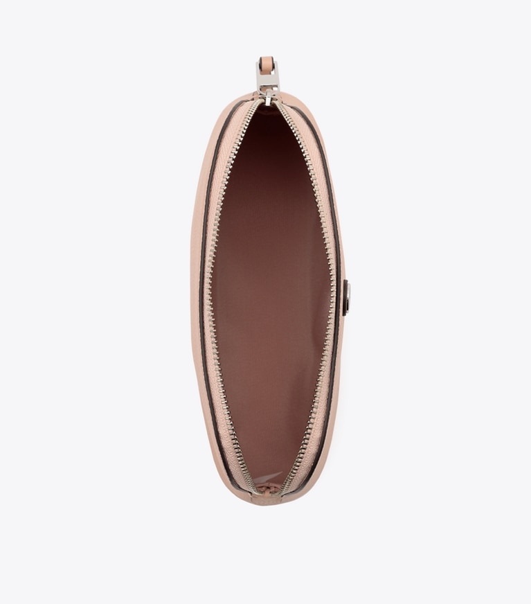 Tory Burch designer ポーチ ペブルド ドーム スモール コスメティックケース in Goan Sand angle