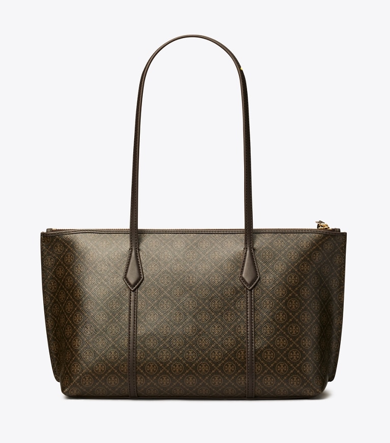 Tory Burch designer tote bags Small Perry Coated Canvas Tote in French Press angle