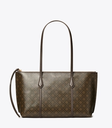 Tory Burch designer トートバッグ ペリー コーテッドキャンバス スモール トートバッグ in French Press front