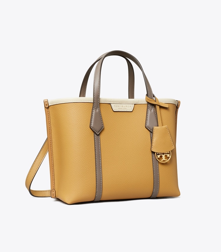 Tory Burch designer トートバッグ ペリー カラーブロック スモール トリプルコンパートメント トート in Ginger Shortbread Multi angle
