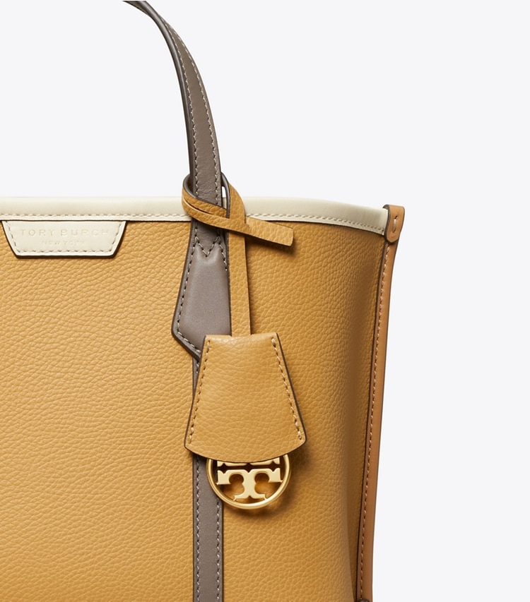 Tory Burch designer トートバッグ ペリー カラーブロック スモール トリプルコンパートメント トート in Ginger Shortbread Multi ディテール