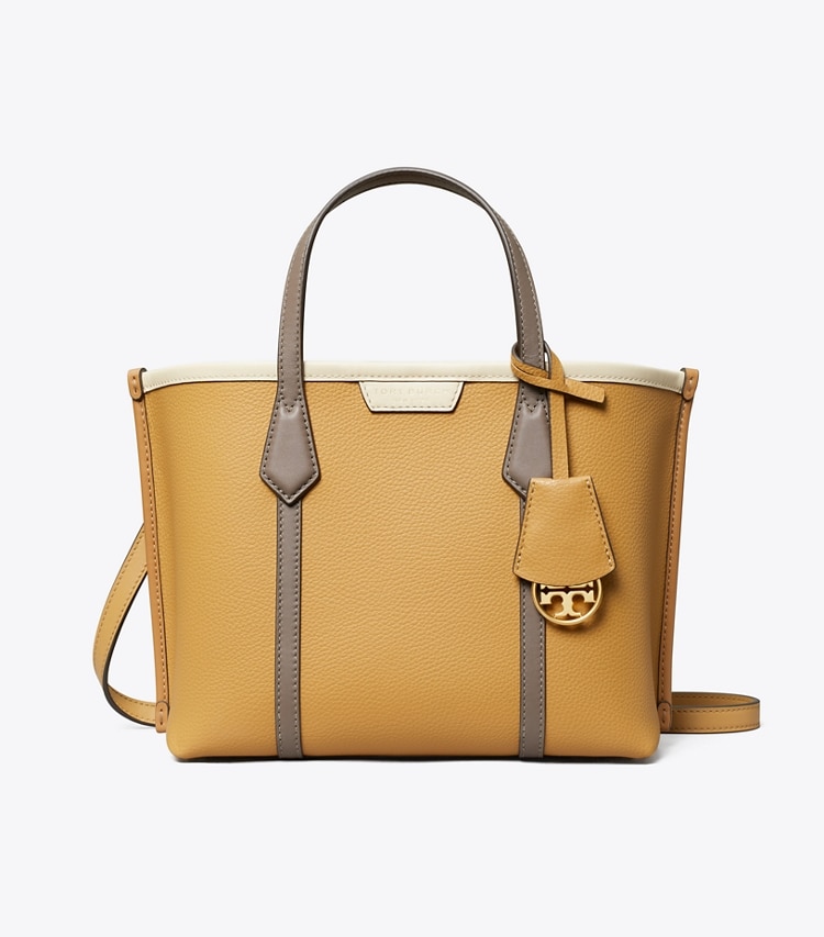 Tory Burch designer トートバッグ ペリー カラーブロック スモール トリプルコンパートメント トート in Ginger Shortbread Multi front