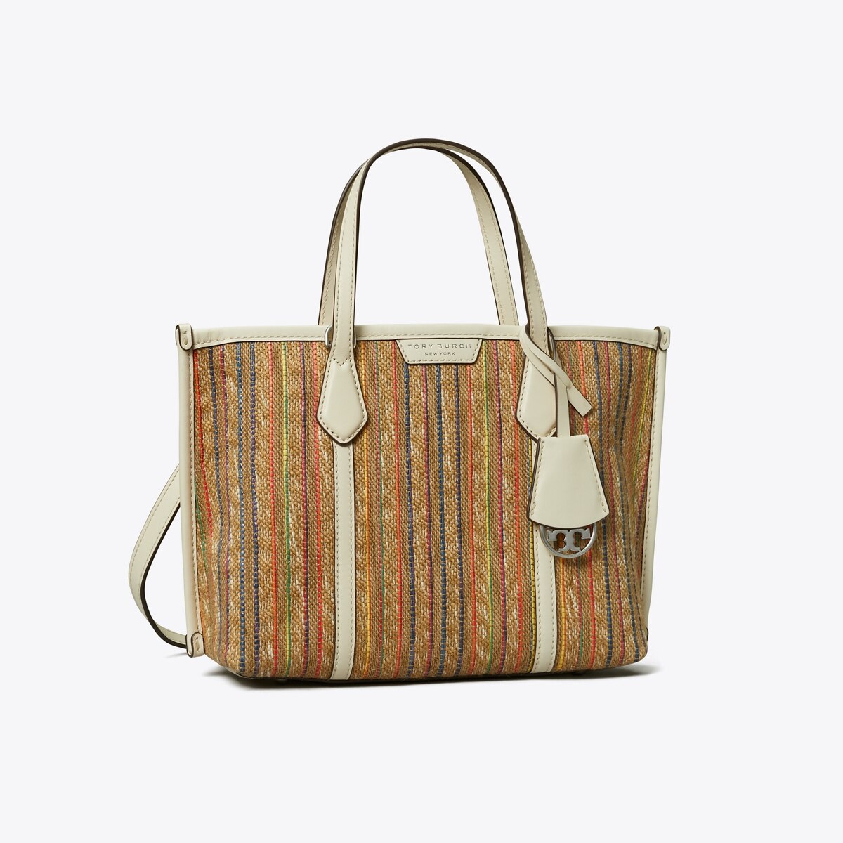 Small Perry Raffia Stripe Triple-Compartment Tote: Women's Designer Tote  Bags