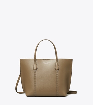 Tory Burch designer tote bags Small Perry Tote in Wild Mushroom front