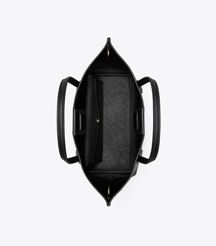 Tory Burch designer tote bags Small Perry Tote in Black overhead