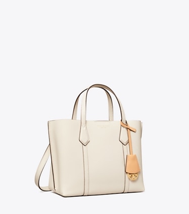 Tory Burch designer tote bags Small Perry Triple-Compartment Tote in NEW IVORY angle