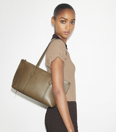 ■Tory Burch■Perry キャンバス ショッピングバッグ Perry Canvas Triple-Compartment Small Tote | Tory Burch
