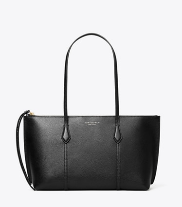 Tory Burch designer tote bags Small Perry Zip Tote in Black front