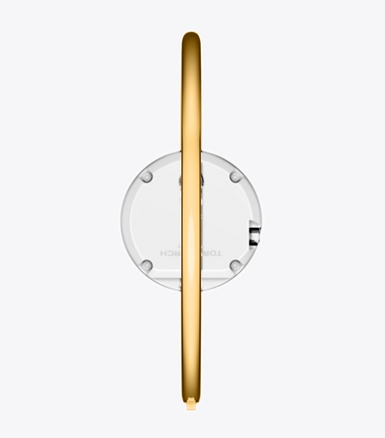 Tory Burch designer strap watches Small Pierced Bangle Watch in MIRROR SILVER/TWO-TONE back