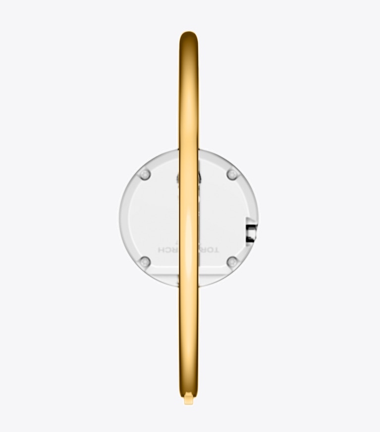 Tory Burch designer strap watches Small Pierced Bangle Watch in MIRROR SILVER/TWO-TONE back