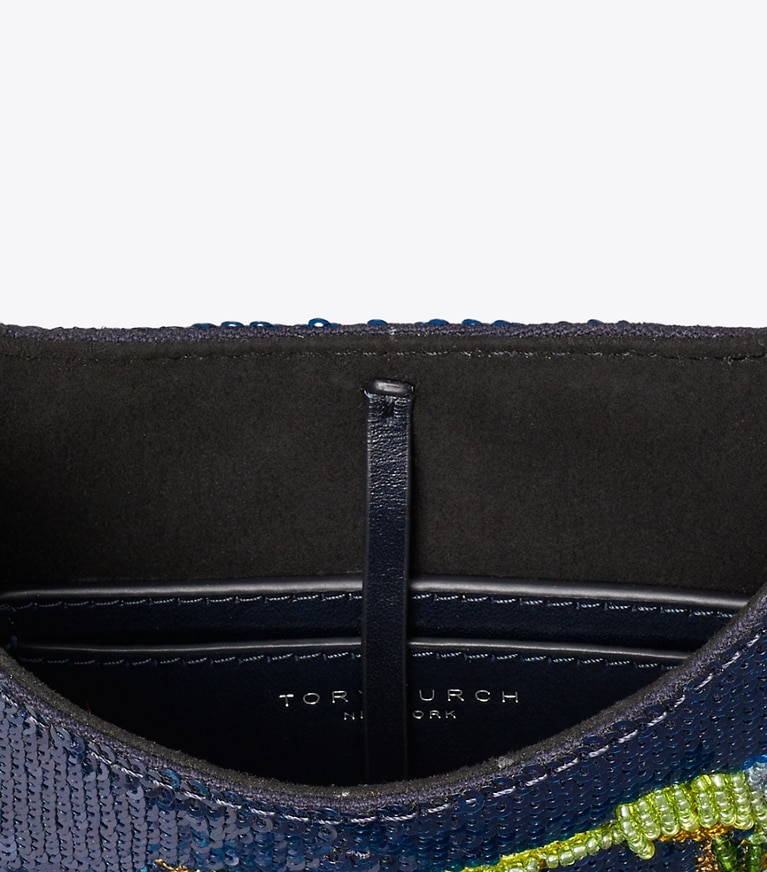 Tory Burch designer shoulder bags Small Pierced Embellished Bag in Blue Multi overhead