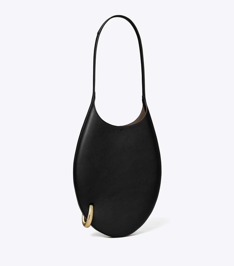 Tory Burch designer shoulder bags Small Pierced Handbag in Black angle