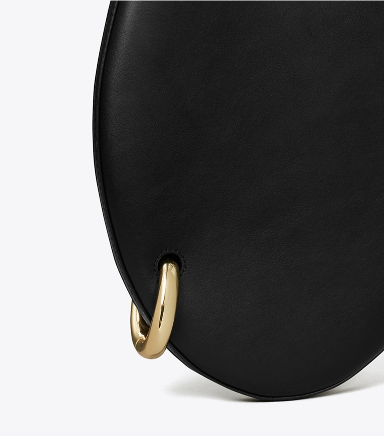 Tory Burch designer shoulder bags Small Pierced Handbag in Black angle