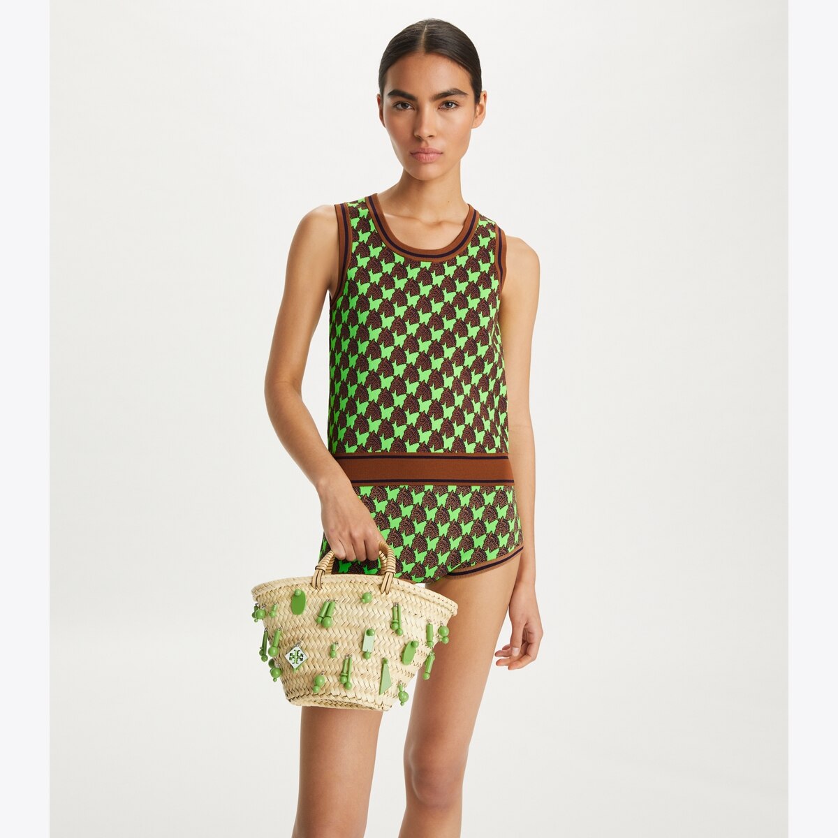 Small Raffia Embroidered Tote: Women's Designer Tote Bags