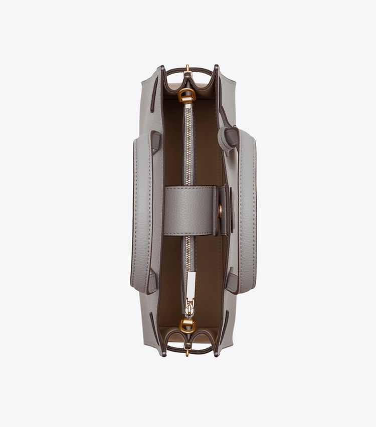 Tory Burch designer satchels Small Robinson Colorblock Satchel in Bay Gray Multi overhead