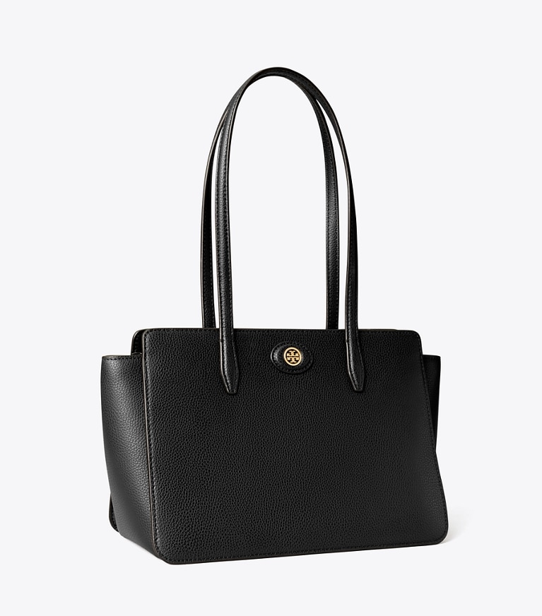 Tory burch robinson tote black sale