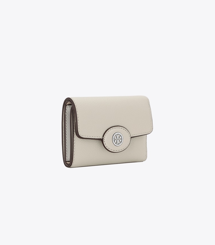 Tory Burch designer 財布 ロビンソン ペブルド スモールウォレット in Sage Stone angle