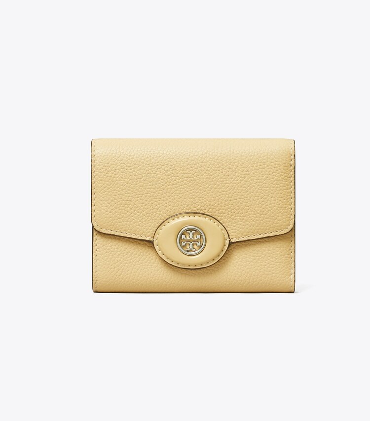 Tory Burch designer 財布 ロビンソン ペブルド スモールウォレット in Praline front