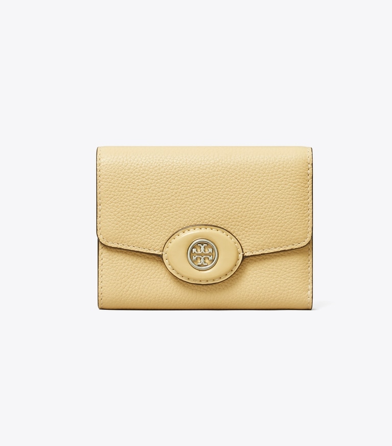 Tory Burch designer 財布 ロビンソン ペブルド スモールウォレット in Praline angle